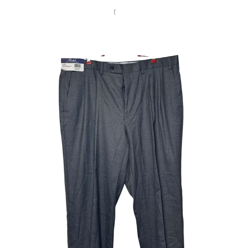 Ralph Lauren Mens Dress Pants Comfort Flex Shirt Gripper Pleated‎ Size 38X30 NWT